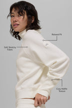Waffle Weekend Escape "new" Crew Neck Sweater with Sleeves