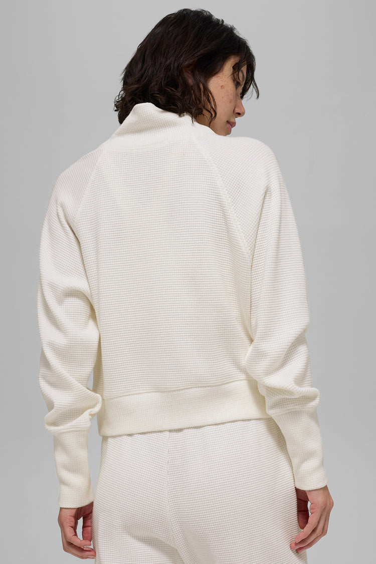 Waffle Weekend Escape "new" Crew Neck Sweater with Sleeves