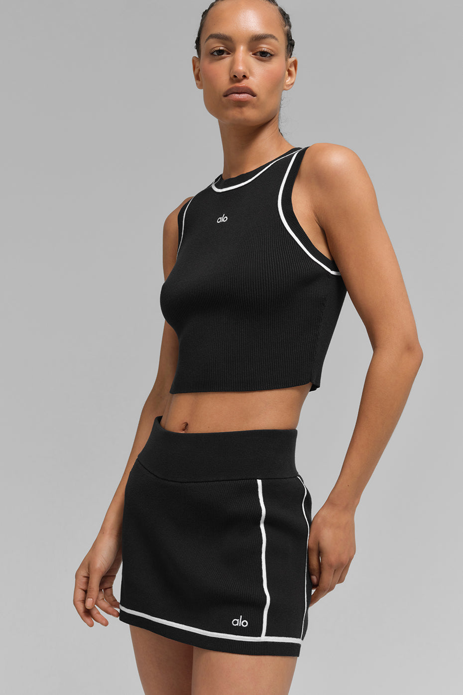 Tank Top - Ribbed Knit Highline Cropped Tank "new" "out of stock"