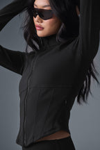 Airbrushed full zip corset jacket