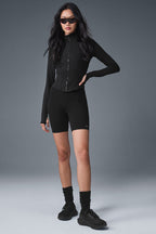 Airbrushed full zip corset jacket