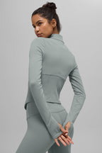 Airbrushed full zip corset jacket