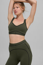 Heart Throb Airbrush Bra - Olive Green