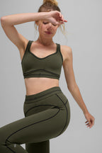 Heart Throb Airbrush Bra - Olive Green