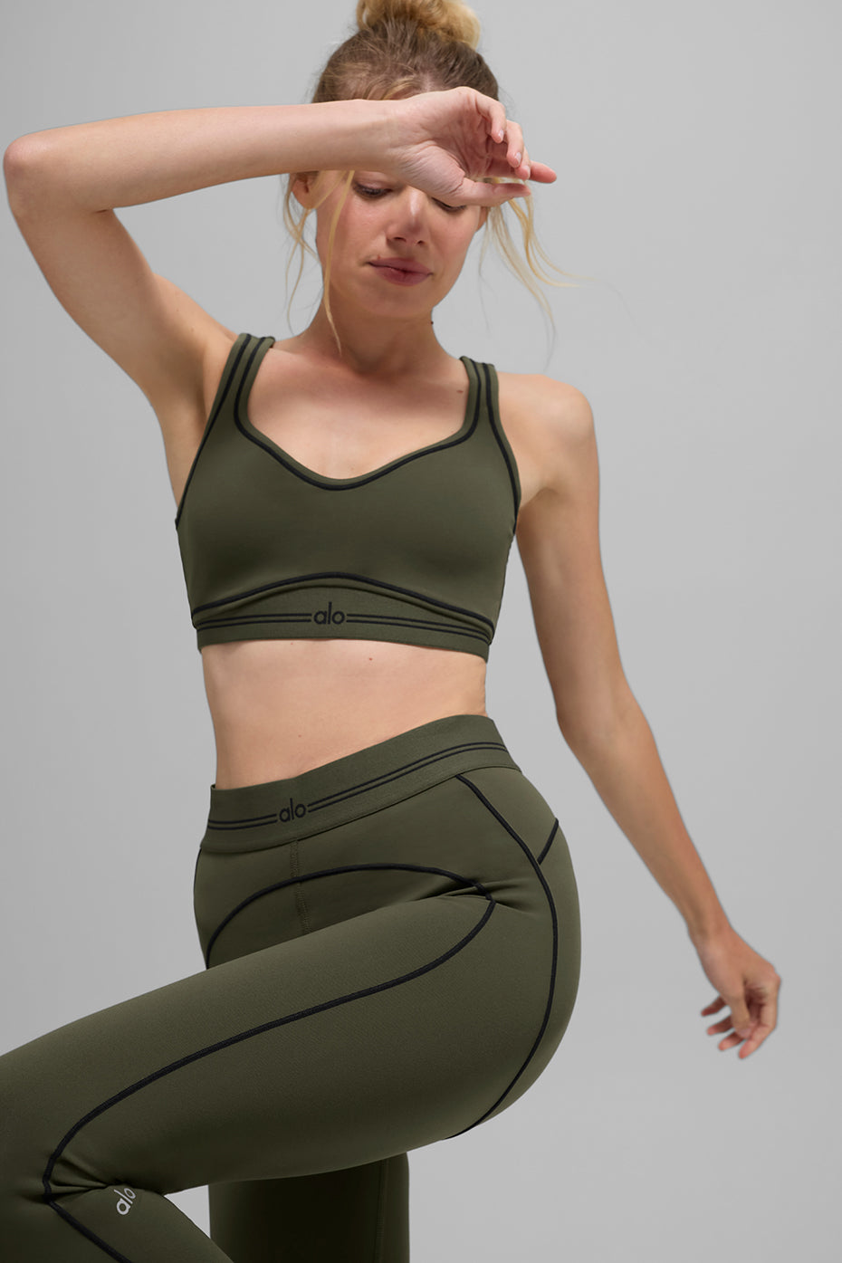 Heart Throb Airbrush Bra - Olive Green